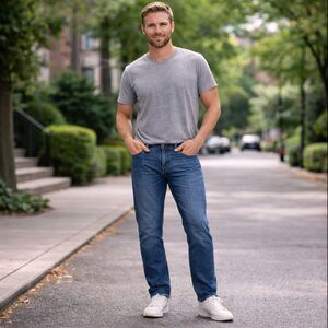 PD&C  Slim Straight Jeans Men's 38x32 Denim Stretch